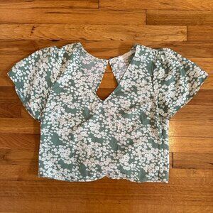 Lush Tie Back Crop Blouse